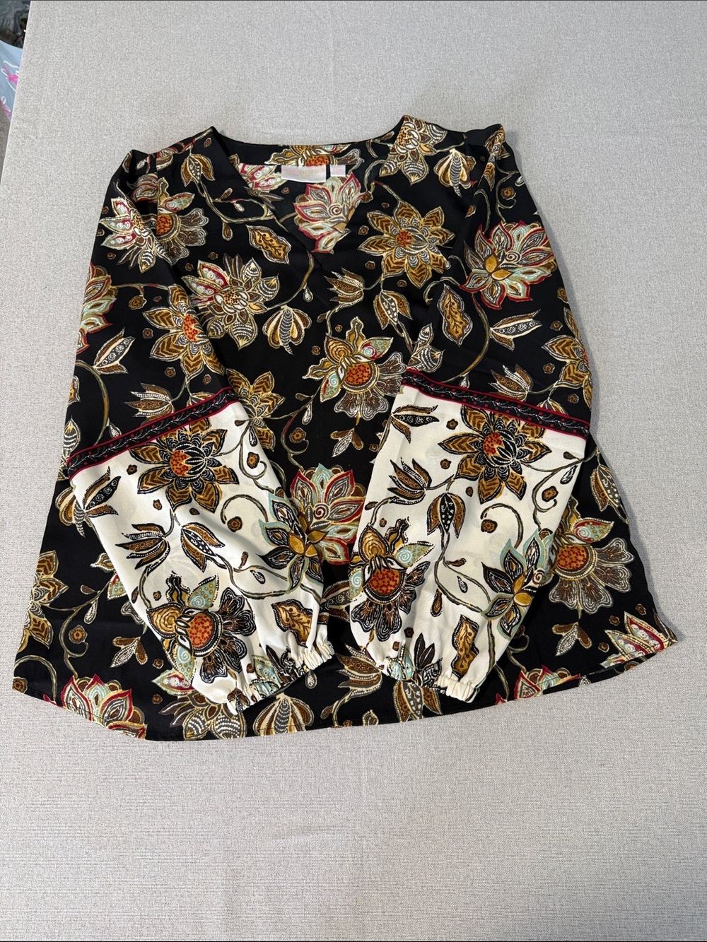 Belle by Kim Gravel BOHO tunic blouse SZM - Picture 14 of 14
